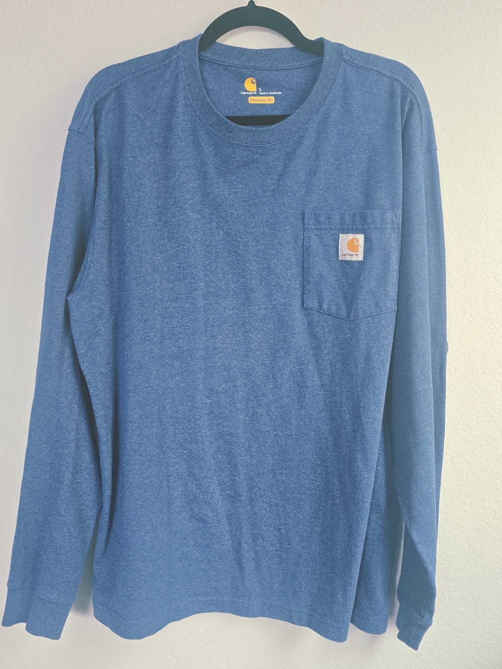 Carhartt Blue Long Sleeve Pocket Tee